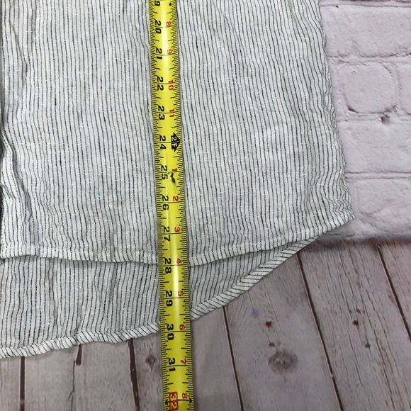 Tahari Women Long Sleeve 100% Linen Button Shirt Top Size Large Stripe B272 -13 - Picture 3 of 12